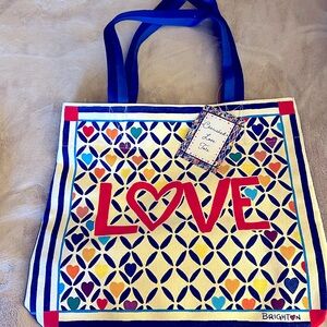 Brighton canvas Love tote bag. New.